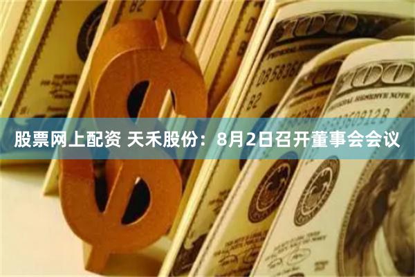 股票网上配资 天禾股份：8月2日召开董事会会议